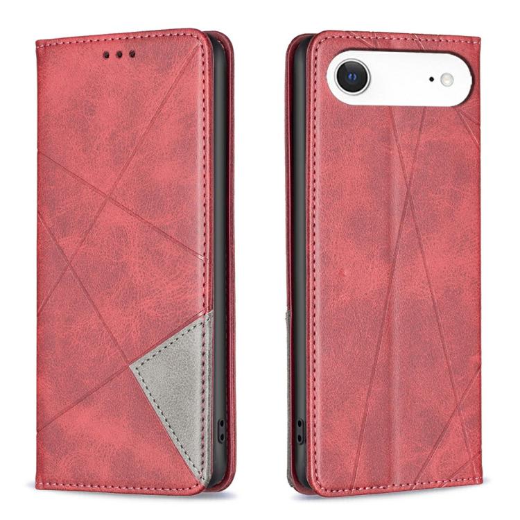 Capa para telemóvel em pele magnética com textura de losangos, para iPhone 17 Pro Max, para iPhone 17 Pro, para iPhone 17, para iPhone Air, para iPhone 16 Pro Max, para iPhone 16 Pro, para iPhone 16 Plus, para iPhone 16