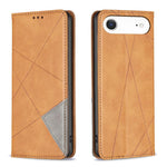Capa para telemóvel em pele magnética com textura de losangos, para iPhone 17 Pro Max, para iPhone 17 Pro, para iPhone 17, para iPhone Air, para iPhone 16 Pro Max, para iPhone 16 Pro, para iPhone 16 Plus, para iPhone 16