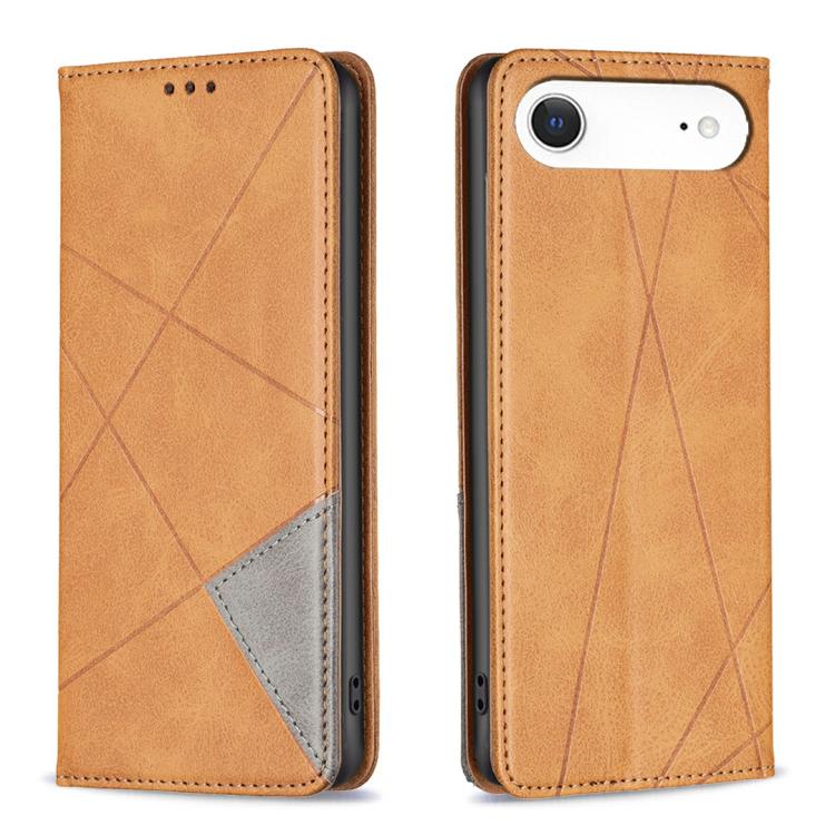 Capa para telemóvel em pele magnética com textura de losangos, para iPhone 17 Pro Max, para iPhone 17 Pro, para iPhone 17, para iPhone Air, para iPhone 16 Pro Max, para iPhone 16 Pro, para iPhone 16 Plus, para iPhone 16
