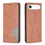 Capa para telemóvel em pele magnética com textura de losangos, para iPhone 17 Pro Max, para iPhone 17 Pro, para iPhone 17, para iPhone Air, para iPhone 16 Pro Max, para iPhone 16 Pro, para iPhone 16 Plus, para iPhone 16