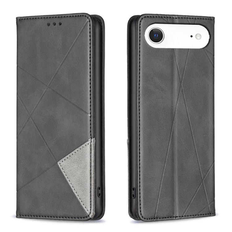Capa para telemóvel em pele magnética com textura de losangos, para iPhone 17 Pro Max, para iPhone 17 Pro, para iPhone 17, para iPhone Air, para iPhone 16 Pro Max, para iPhone 16 Pro, para iPhone 16 Plus, para iPhone 16