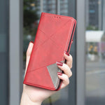 Capa para telemóvel em pele magnética com textura de losangos, para iPhone 17 Pro Max, para iPhone 17 Pro, para iPhone 17, para iPhone Air, para iPhone 16 Pro Max, para iPhone 16 Pro, para iPhone 16 Plus, para iPhone 16