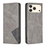 Capa para telemóvel em pele magnética com textura de losangos, para iPhone 17 Pro Max, para iPhone 17 Pro, para iPhone 17, para iPhone Air, para iPhone 16 Pro Max, para iPhone 16 Pro, para iPhone 16 Plus, para iPhone 16