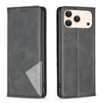 Capa para telemóvel em pele magnética com textura de losangos, para iPhone 17 Pro Max, para iPhone 17 Pro, para iPhone 17, para iPhone Air, para iPhone 16 Pro Max, para iPhone 16 Pro, para iPhone 16 Plus, para iPhone 16