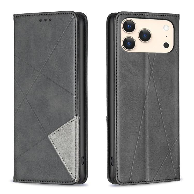 Capa para telemóvel em pele magnética com textura de losangos, para iPhone 17 Pro Max, para iPhone 17 Pro, para iPhone 17, para iPhone Air, para iPhone 16 Pro Max, para iPhone 16 Pro, para iPhone 16 Plus, para iPhone 16