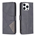 Capa para telemóvel em pele com fecho magnético e textura de losangos, para iPhone 17 Pro Max, para iPhone 17 Pro, para iPhone 17, para iPhone Air, para iPhone 16 Pro Max, para iPhone 16 Pro, para iPhone 16 Plus, para iPhone 16