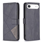Capa para telemóvel em pele com fecho magnético e textura de losangos, para iPhone 17 Pro Max, para iPhone 17 Pro, para iPhone 17, para iPhone Air, para iPhone 16 Pro Max, para iPhone 16 Pro, para iPhone 16 Plus, para iPhone 16