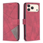 Capa para telemóvel em pele com fecho magnético e textura de losangos, para iPhone 17 Pro Max, para iPhone 17 Pro, para iPhone 17, para iPhone Air, para iPhone 16 Pro Max, para iPhone 16 Pro, para iPhone 16 Plus, para iPhone 16