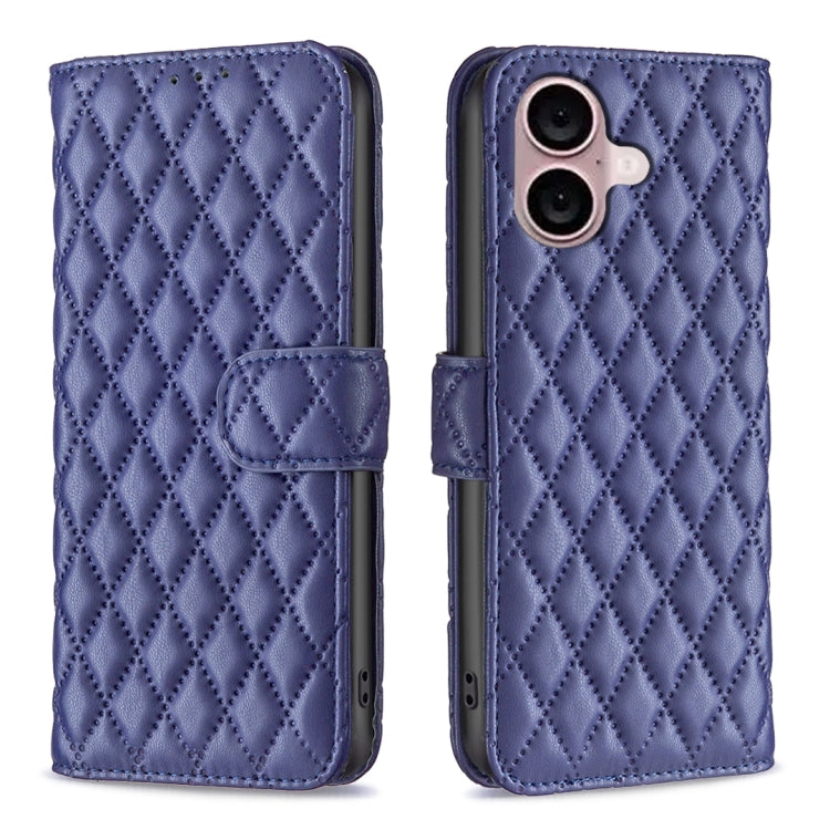 Capa carteira para telemóvel em pele com padrão de losangos e fecho de aba, para iPhone 17e / 16e, para iPhone 17 Pro Max, para iPhone 17 Pro, para iPhone 17, para iPhone Air, para iPhone 16 Pro Max, para iPhone 16 Pro, para iPhone 16 Plus