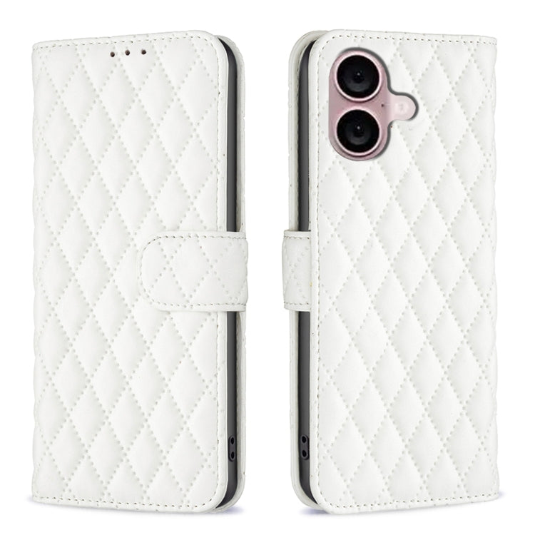 Capa carteira para telemóvel em pele com padrão de losangos e fecho de aba, para iPhone 17e / 16e, para iPhone 17 Pro Max, para iPhone 17 Pro, para iPhone 17, para iPhone Air, para iPhone 16 Pro Max, para iPhone 16 Pro, para iPhone 16 Plus