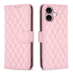 Capa carteira para telemóvel em pele com padrão de losangos e fecho de aba, para iPhone 17e / 16e, para iPhone 17 Pro Max, para iPhone 17 Pro, para iPhone 17, para iPhone Air, para iPhone 16 Pro Max, para iPhone 16 Pro, para iPhone 16 Plus