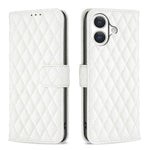 Capa carteira para telemóvel em pele com padrão de losangos e fecho de aba, para iPhone 17e / 16e, para iPhone 17 Pro Max, para iPhone 17 Pro, para iPhone 17, para iPhone Air, para iPhone 16 Pro Max, para iPhone 16 Pro, para iPhone 16 Plus