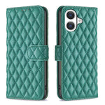 Capa carteira para telemóvel em pele com padrão de losangos e fecho de aba, para iPhone 17e / 16e, para iPhone 17 Pro Max, para iPhone 17 Pro, para iPhone 17, para iPhone Air, para iPhone 16 Pro Max, para iPhone 16 Pro, para iPhone 16 Plus