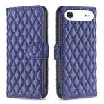 Capa carteira para telemóvel em pele com padrão de losangos e fecho de aba, para iPhone 17e / 16e, para iPhone 17 Pro Max, para iPhone 17 Pro, para iPhone 17, para iPhone Air, para iPhone 16 Pro Max, para iPhone 16 Pro, para iPhone 16 Plus
