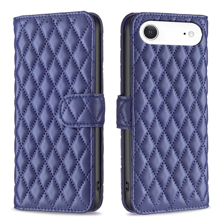Capa carteira para telemóvel em pele com padrão de losangos e fecho de aba, para iPhone 17e / 16e, para iPhone 17 Pro Max, para iPhone 17 Pro, para iPhone 17, para iPhone Air, para iPhone 16 Pro Max, para iPhone 16 Pro, para iPhone 16 Plus