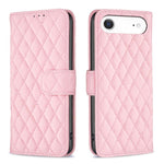 Capa carteira para telemóvel em pele com padrão de losangos e fecho de aba, para iPhone 17e / 16e, para iPhone 17 Pro Max, para iPhone 17 Pro, para iPhone 17, para iPhone Air, para iPhone 16 Pro Max, para iPhone 16 Pro, para iPhone 16 Plus