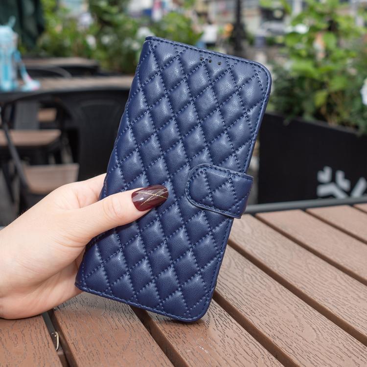 Capa carteira para telemóvel em pele com padrão de losangos e fecho de aba, para iPhone 17e / 16e, para iPhone 17 Pro Max, para iPhone 17 Pro, para iPhone 17, para iPhone Air, para iPhone 16 Pro Max, para iPhone 16 Pro, para iPhone 16 Plus
