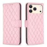 Capa carteira para telemóvel em pele com padrão de losangos e fecho de aba, para iPhone 17e / 16e, para iPhone 17 Pro Max, para iPhone 17 Pro, para iPhone 17, para iPhone Air, para iPhone 16 Pro Max, para iPhone 16 Pro, para iPhone 16 Plus