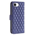 Capa carteira para telemóvel em pele com padrão de losangos e fecho de aba, para iPhone 17e / 16e, para iPhone 17 Pro Max, para iPhone 17 Pro, para iPhone 17, para iPhone Air, para iPhone 16 Pro Max, para iPhone 16 Pro, para iPhone 16 Plus
