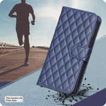 Capa carteira para telemóvel em pele com padrão de losangos e fecho de aba, para iPhone 17e / 16e, para iPhone 17 Pro Max, para iPhone 17 Pro, para iPhone 17, para iPhone Air, para iPhone 16 Pro Max, para iPhone 16 Pro, para iPhone 16 Plus