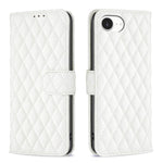 Capa carteira para telemóvel em pele com padrão de losangos e fecho de aba, para iPhone 17e / 16e, para iPhone 17 Pro Max, para iPhone 17 Pro, para iPhone 17, para iPhone Air, para iPhone 16 Pro Max, para iPhone 16 Pro, para iPhone 16 Plus