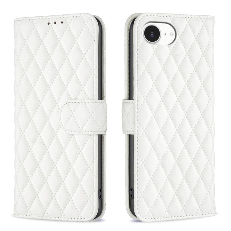 Capa carteira para telemóvel em pele com padrão de losangos e fecho de aba, para iPhone 17e / 16e, para iPhone 17 Pro Max, para iPhone 17 Pro, para iPhone 17, para iPhone Air, para iPhone 16 Pro Max, para iPhone 16 Pro, para iPhone 16 Plus