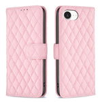 Capa carteira para telemóvel em pele com padrão de losangos e fecho de aba, para iPhone 17e / 16e, para iPhone 17 Pro Max, para iPhone 17 Pro, para iPhone 17, para iPhone Air, para iPhone 16 Pro Max, para iPhone 16 Pro, para iPhone 16 Plus