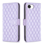Capa carteira para telemóvel em pele com padrão de losangos e fecho de aba, para iPhone 17e / 16e, para iPhone 17 Pro Max, para iPhone 17 Pro, para iPhone 17, para iPhone Air, para iPhone 16 Pro Max, para iPhone 16 Pro, para iPhone 16 Plus