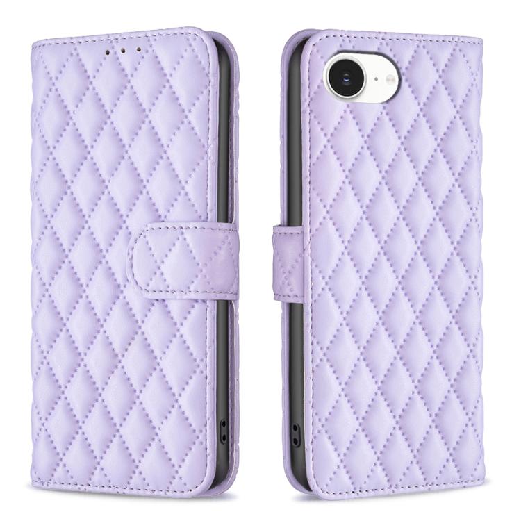 Capa carteira para telemóvel em pele com padrão de losangos e fecho de aba, para iPhone 17e / 16e, para iPhone 17 Pro Max, para iPhone 17 Pro, para iPhone 17, para iPhone Air, para iPhone 16 Pro Max, para iPhone 16 Pro, para iPhone 16 Plus
