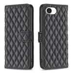 Capa carteira para telemóvel em pele com padrão de losangos e fecho de aba, para iPhone 17e / 16e, para iPhone 17 Pro Max, para iPhone 17 Pro, para iPhone 17, para iPhone Air, para iPhone 16 Pro Max, para iPhone 16 Pro, para iPhone 16 Plus