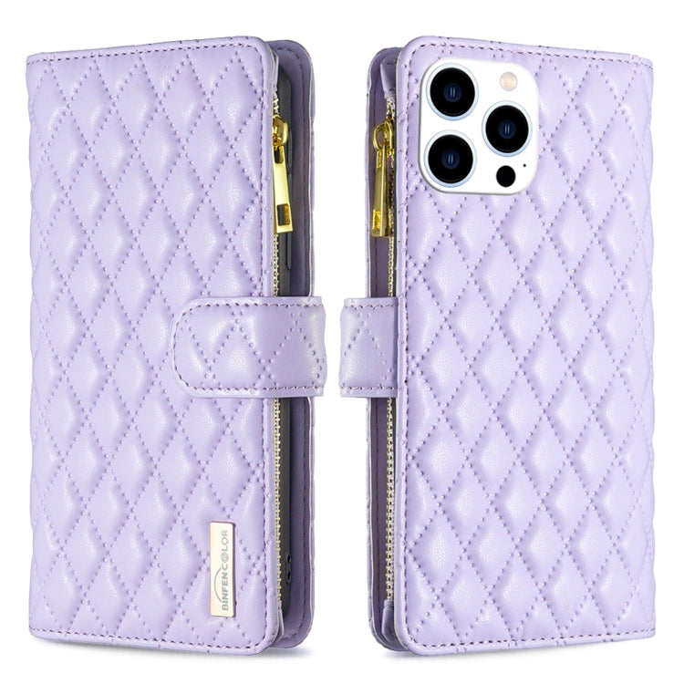 Capa carteira para telemóvel em pele com padrão de losangos, fecho de aba e fecho de correr, para iPhone 17 Pro Max, para iPhone 17 Pro, para iPhone 17, para iPhone Air, para iPhone 16 Pro Max, para iPhone 16 Pro, para iPhone 16 Plus, para iPhone 16