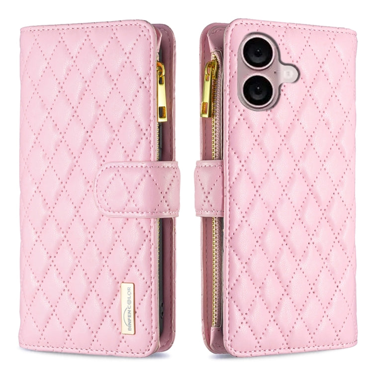 Capa carteira para telemóvel em pele com padrão de losangos, fecho de aba e fecho de correr, para iPhone 17 Pro Max, para iPhone 17 Pro, para iPhone 17, para iPhone Air, para iPhone 16 Pro Max, para iPhone 16 Pro, para iPhone 16 Plus, para iPhone 16