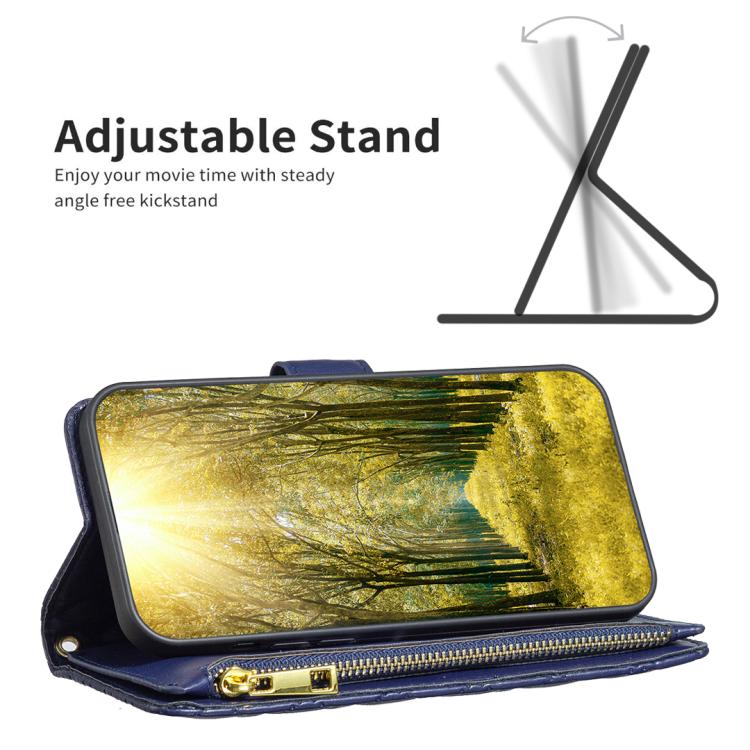 Capa carteira para telemóvel em pele com padrão de losangos, fecho de aba e fecho de correr, para iPhone 17 Pro Max, para iPhone 17 Pro, para iPhone 17, para iPhone Air, para iPhone 16 Pro Max, para iPhone 16 Pro, para iPhone 16 Plus, para iPhone 16