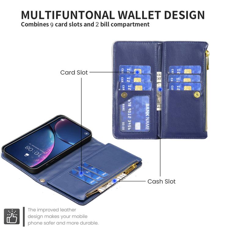 Capa carteira para telemóvel em pele com padrão de losangos, fecho de aba e fecho de correr, para iPhone 17 Pro Max, para iPhone 17 Pro, para iPhone 17, para iPhone Air, para iPhone 16 Pro Max, para iPhone 16 Pro, para iPhone 16 Plus, para iPhone 16