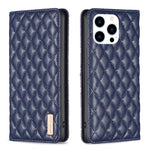 Capa para telemóvel em pele magnética com padrão de losangos e fecho de aba, para iPhone 17 Pro Max, para iPhone 17 Pro, para iPhone 17, para iPhone Air, para iPhone 16 Pro Max, para iPhone 16 Pro, para iPhone 16 Plus, para iPhone 16