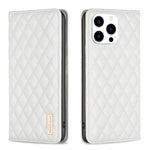 Capa para telemóvel em pele magnética com padrão de losangos e fecho de aba, para iPhone 17 Pro Max, para iPhone 17 Pro, para iPhone 17, para iPhone Air, para iPhone 16 Pro Max, para iPhone 16 Pro, para iPhone 16 Plus, para iPhone 16