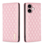 Capa para telemóvel em pele magnética com padrão de losangos e fecho de aba, para iPhone 17 Pro Max, para iPhone 17 Pro, para iPhone 17, para iPhone Air, para iPhone 16 Pro Max, para iPhone 16 Pro, para iPhone 16 Plus, para iPhone 16