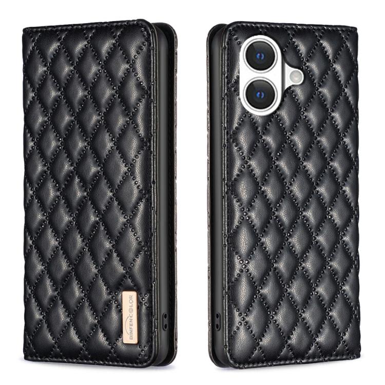 Capa para telemóvel em pele magnética com padrão de losangos e fecho de aba, para iPhone 17 Pro Max, para iPhone 17 Pro, para iPhone 17, para iPhone Air, para iPhone 16 Pro Max, para iPhone 16 Pro, para iPhone 16 Plus, para iPhone 16