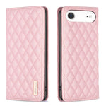 Capa para telemóvel em pele magnética com padrão de losangos e fecho de aba, para iPhone 17 Pro Max, para iPhone 17 Pro, para iPhone 17, para iPhone Air, para iPhone 16 Pro Max, para iPhone 16 Pro, para iPhone 16 Plus, para iPhone 16
