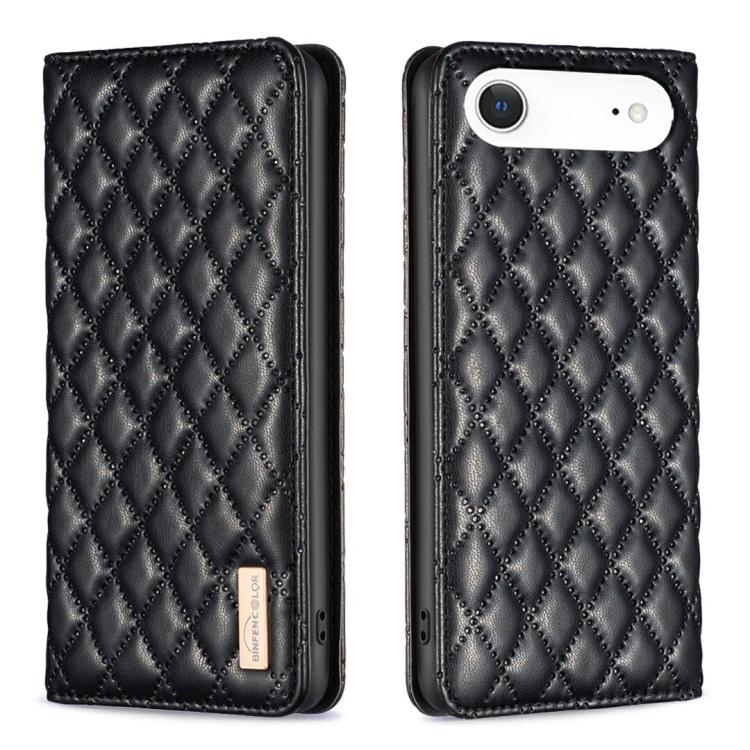 Capa para telemóvel em pele magnética com padrão de losangos e fecho de aba, para iPhone 17 Pro Max, para iPhone 17 Pro, para iPhone 17, para iPhone Air, para iPhone 16 Pro Max, para iPhone 16 Pro, para iPhone 16 Plus, para iPhone 16