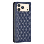 Capa para telemóvel em pele magnética com padrão de losangos e fecho de aba, para iPhone 17 Pro Max, para iPhone 17 Pro, para iPhone 17, para iPhone Air, para iPhone 16 Pro Max, para iPhone 16 Pro, para iPhone 16 Plus, para iPhone 16