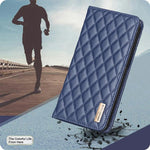 Capa para telemóvel em pele magnética com padrão de losangos e fecho de aba, para iPhone 17 Pro Max, para iPhone 17 Pro, para iPhone 17, para iPhone Air, para iPhone 16 Pro Max, para iPhone 16 Pro, para iPhone 16 Plus, para iPhone 16