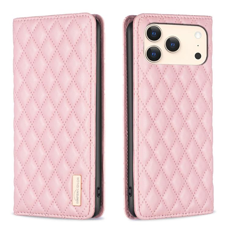Capa para telemóvel em pele magnética com padrão de losangos e fecho de aba, para iPhone 17 Pro Max, para iPhone 17 Pro, para iPhone 17, para iPhone Air, para iPhone 16 Pro Max, para iPhone 16 Pro, para iPhone 16 Plus, para iPhone 16