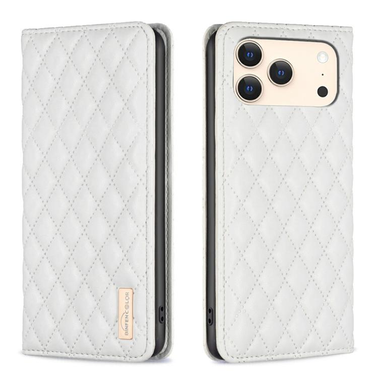 Capa para telemóvel em pele magnética com padrão de losangos e fecho de aba, para iPhone 17 Pro Max, para iPhone 17 Pro, para iPhone 17, para iPhone Air, para iPhone 16 Pro Max, para iPhone 16 Pro, para iPhone 16 Plus, para iPhone 16