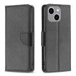 Litchi Texture Pure Color Flip Leather Phone Case, For iPhone 15 Plus, For iPhone 15
