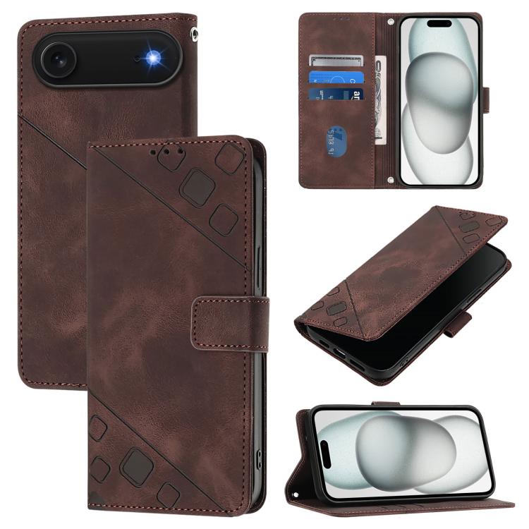 Capa para telemóvel em pele com relevo e sensação de pele, para iPhone 17 Pro Max, para iPhone 17 Pro, para iPhone 17, para iPhone Air, para iPhone SE 2024, para iPhone 16 Pro Max, para iPhone 16 Pro, para iPhone 16 Plus
