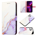 Capa para telemóvel em pele com padrão de mármore PT003 e fecho de aba, para iPhone 15 Pro Max, para iPhone 15 Pro, para iPhone 15 Plus, para iPhone 15, para iPod Touch 7 / 6 / 5