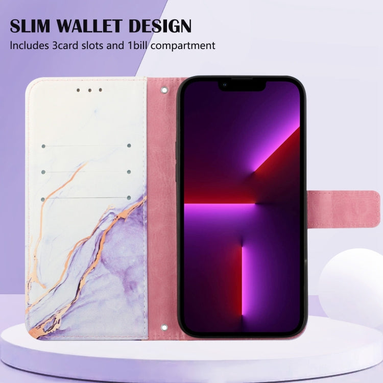 Capa para telemóvel em pele com padrão de mármore PT003 e fecho de aba, para iPhone 15 Pro Max, para iPhone 15 Pro, para iPhone 15 Plus, para iPhone 15, para iPod Touch 7 / 6 / 5