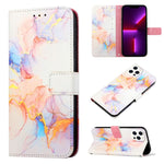 Capa para telemóvel em pele com padrão de mármore PT003 e fecho de aba, para iPhone 15 Pro Max, para iPhone 15 Pro, para iPhone 15 Plus, para iPhone 15, para iPod Touch 7 / 6 / 5