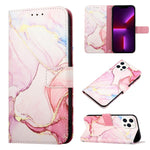 Capa para telemóvel em pele com padrão de mármore PT003 e fecho de aba, para iPhone 15 Pro Max, para iPhone 15 Pro, para iPhone 15 Plus, para iPhone 15, para iPod Touch 7 / 6 / 5